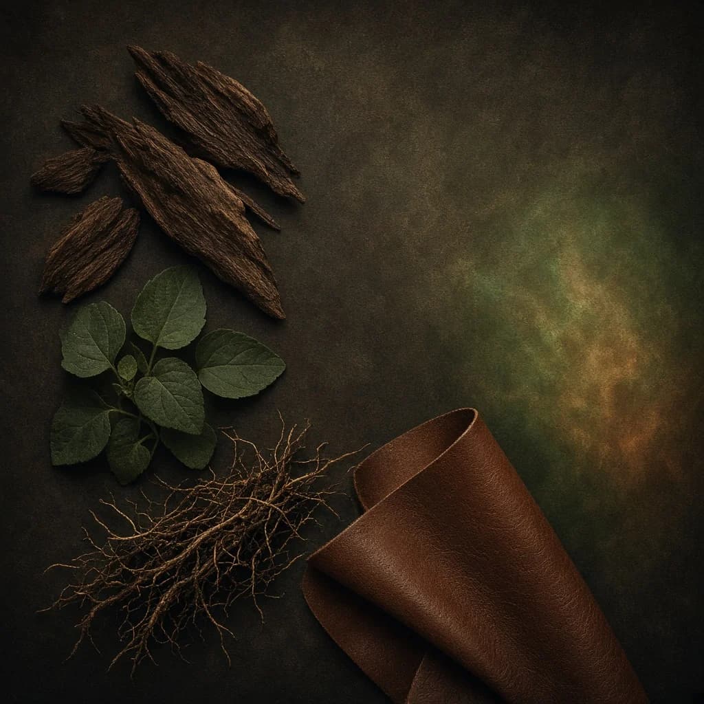 Dry-down notes composition — oud, patchouli, vetiver, leather