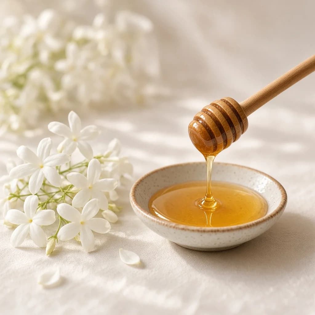 Heart notes composition — honey, white flowers