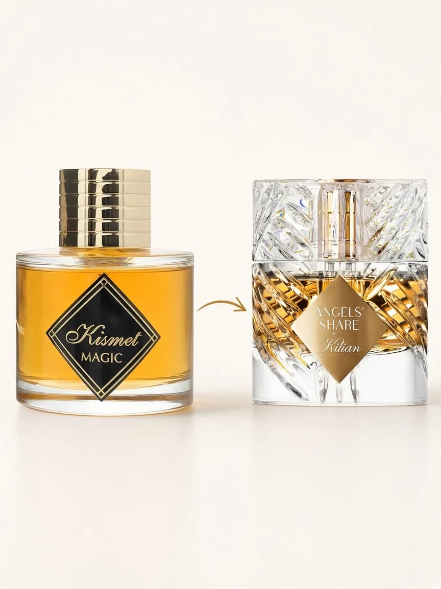 Dupe comparison — Kismet Magic beside Kilian Angels' Share