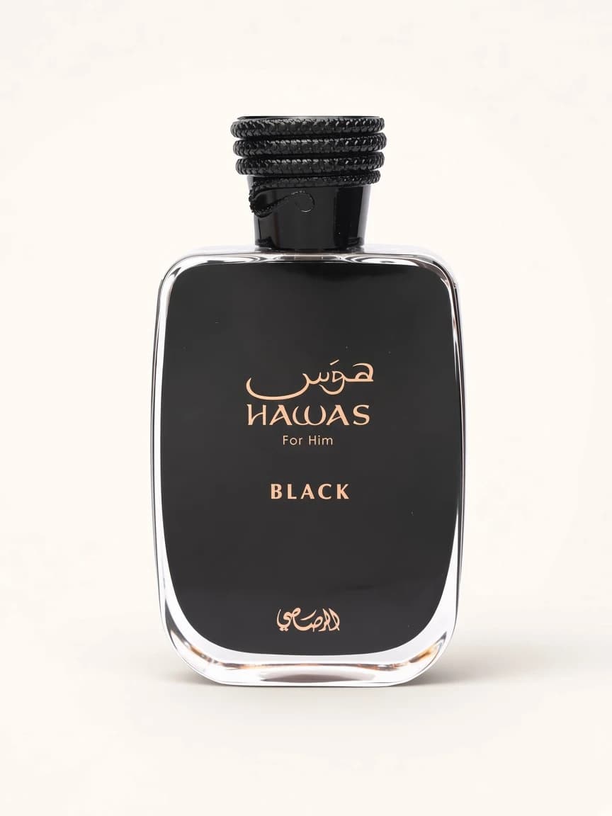 Hawas Black by Rasasi — studio bottle hero