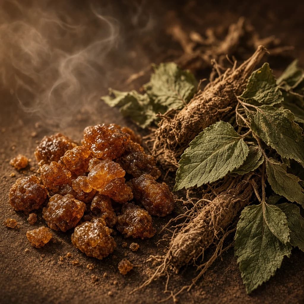 Heart notes composition — myrrh and patchouli