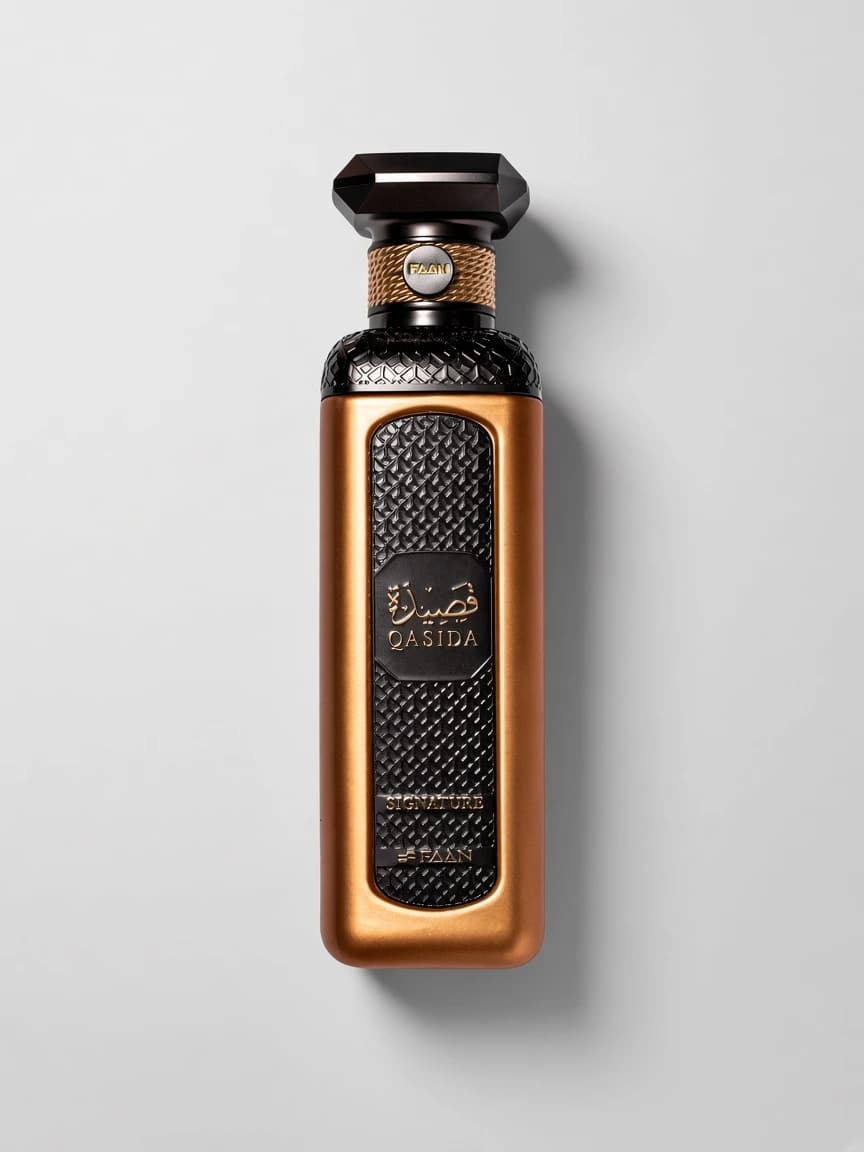 Qasida Signature bottle — studio hero