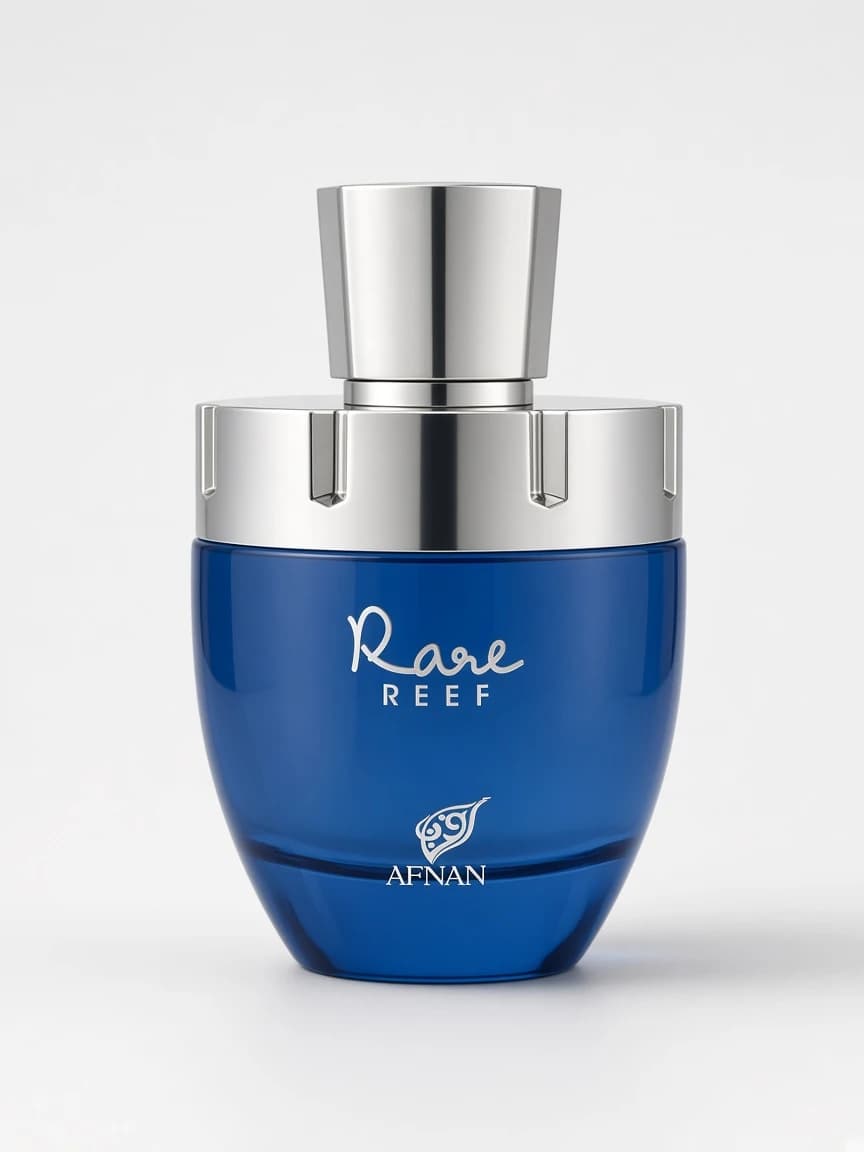 Afnan Rare Reef bottle on pale studio background