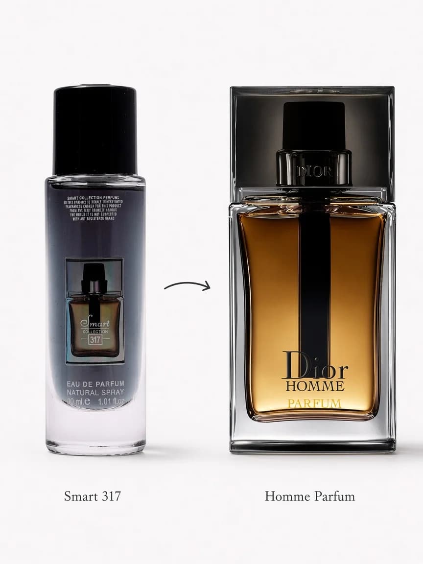 Dupe comparison — Smart Dior Homme Intense 317 beside Dior Homme Parfum
