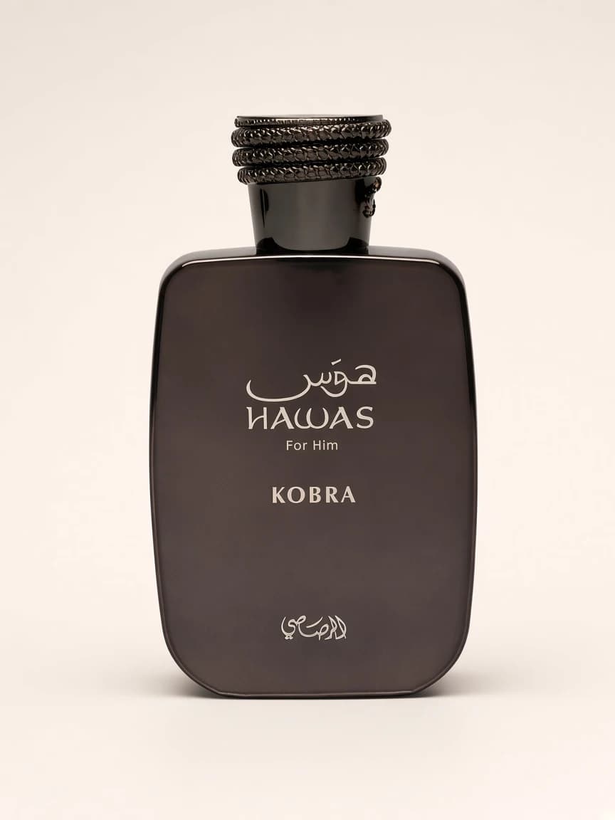 Hawas Kobra by Rasasi — studio bottle hero