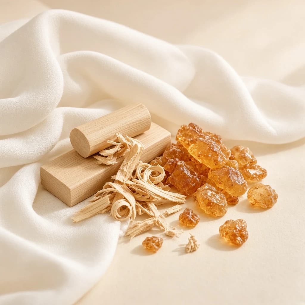 Dry-down notes composition — musk, woodsy notes, amber