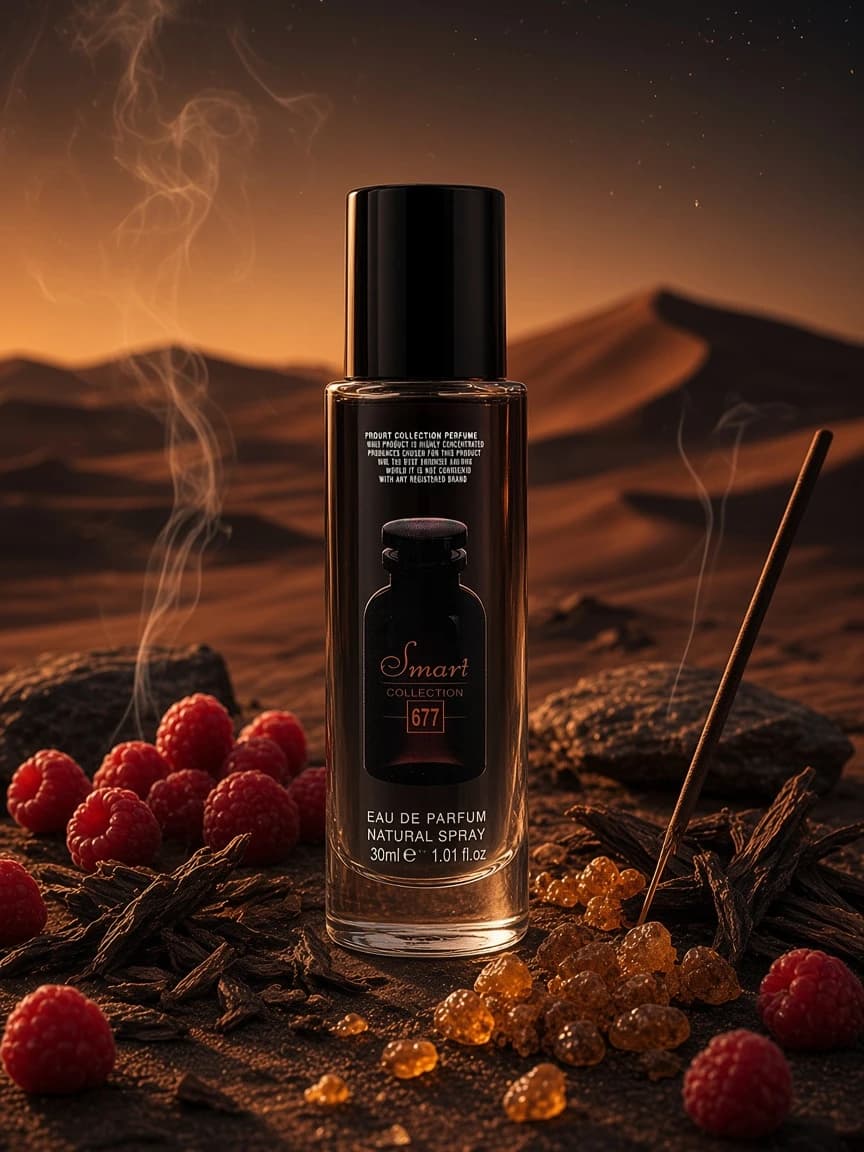 Smart Amber Nomade 677 campaign — desert oud-incense night wear vibe