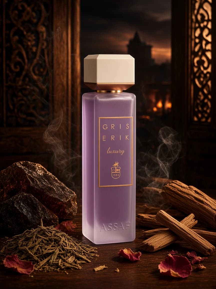Gris Erik at night among amber, patchouli, and sandalwood