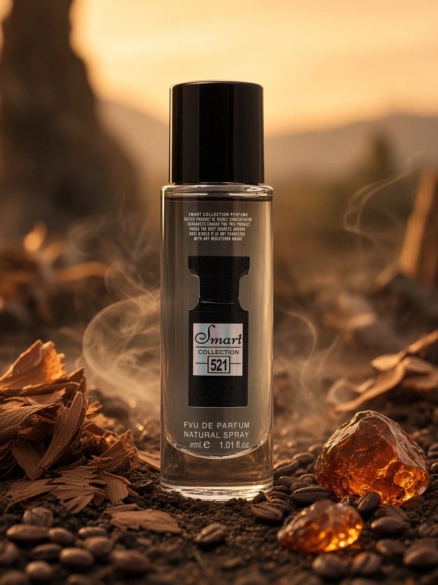 Smart Oud Wood 521 — dark smoky wood campaign