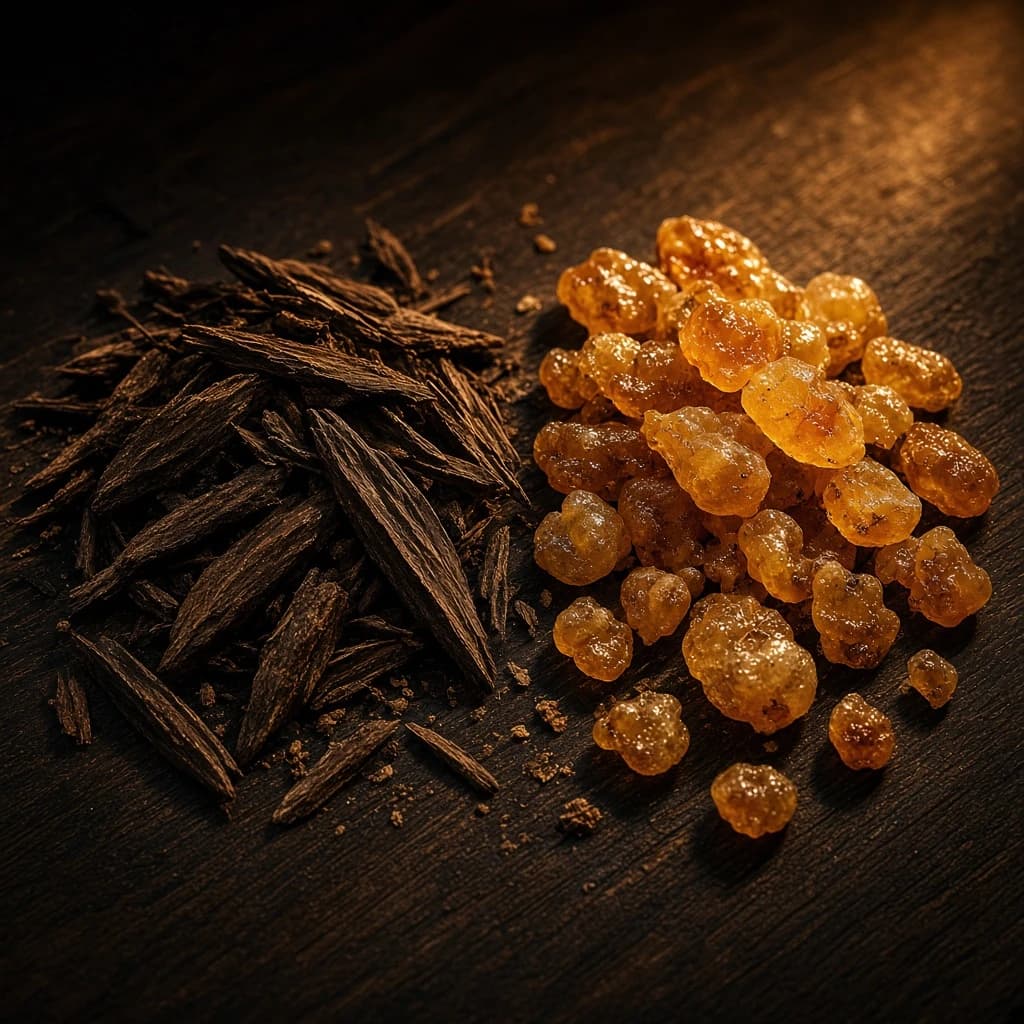 Heart notes: oud and benzoin