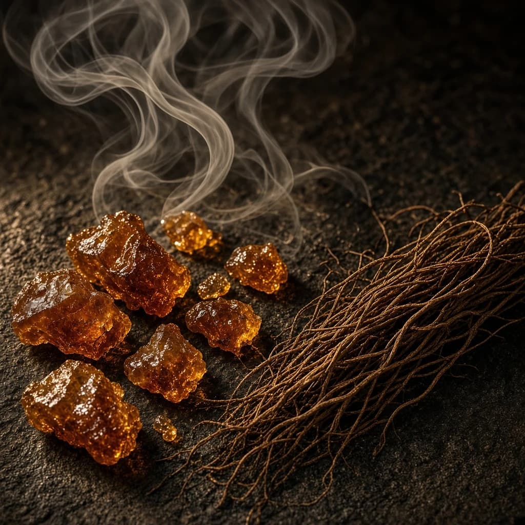 Dry-down notes — incense, labdanum, vetiver
