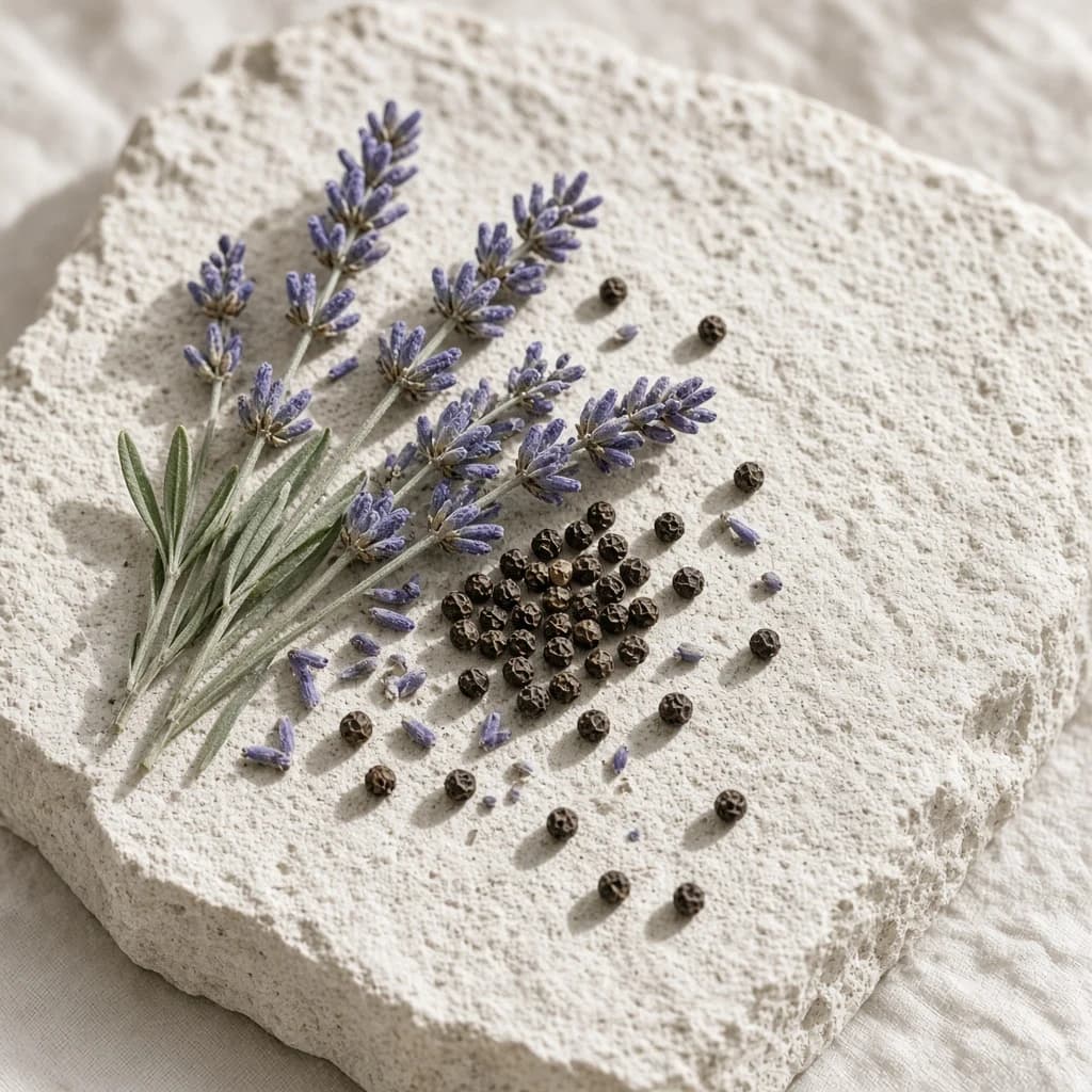 Heart notes: lavender and black pepper