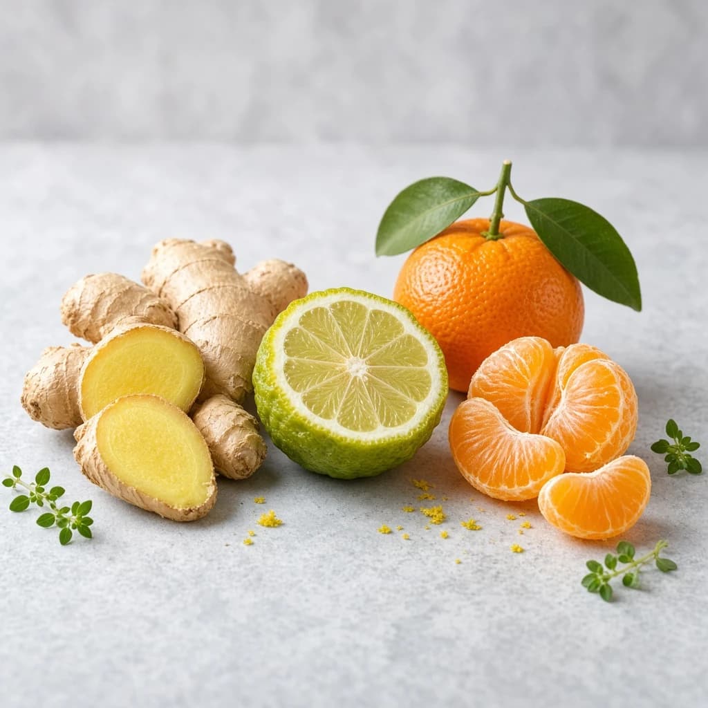 Opening notes composition — ginger, bergamot, tangerine