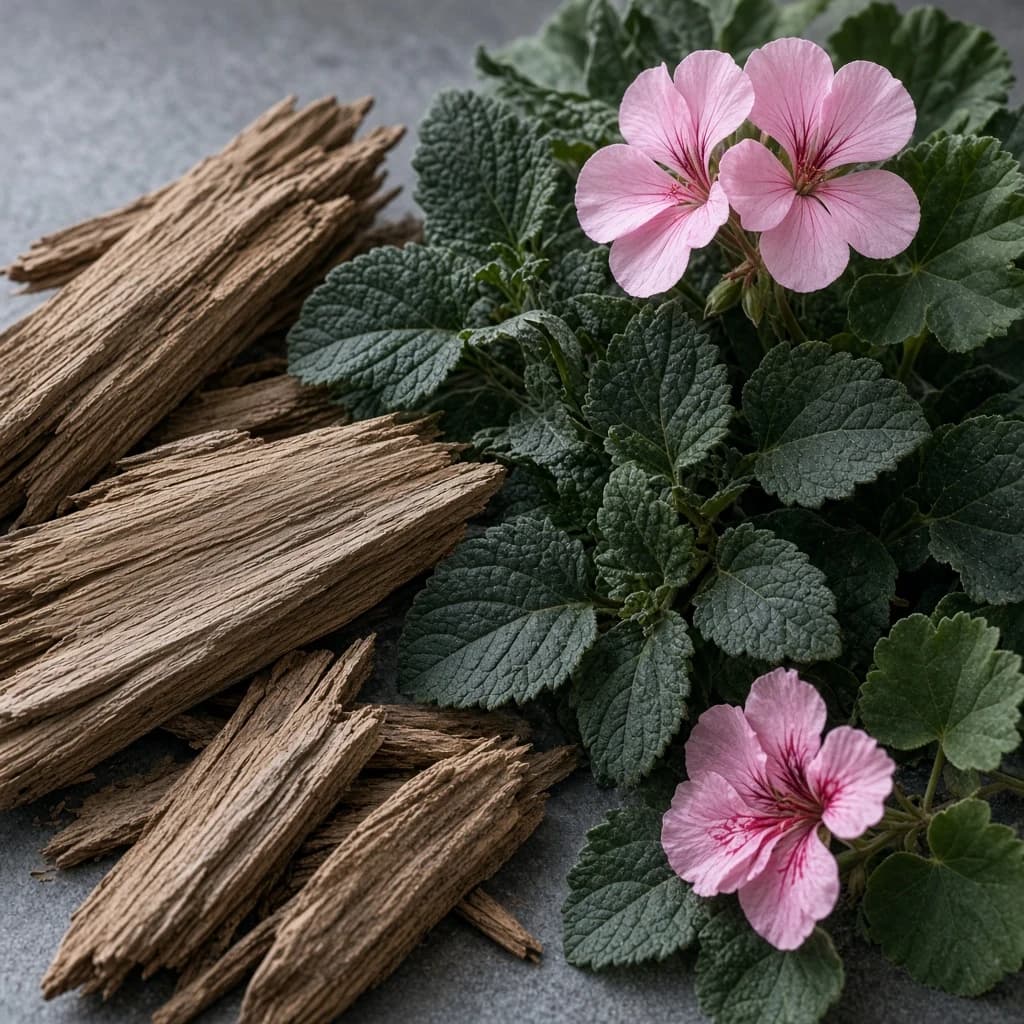 Heart notes — patchouli, cedarwood, geranium