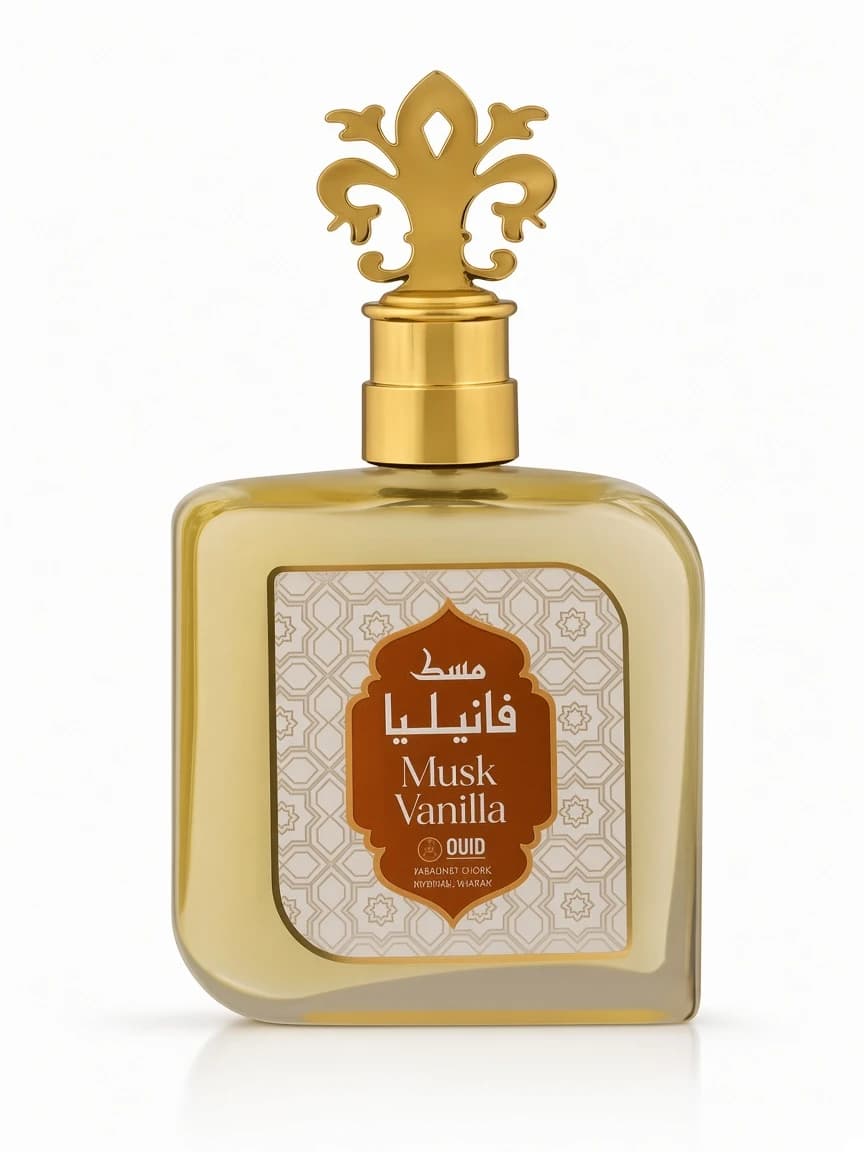 Musk Vanilla bottle studio hero