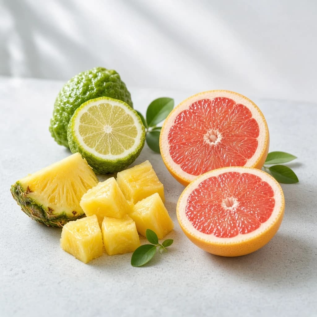 Opening notes composition — bergamot, pineapple, grapefruit