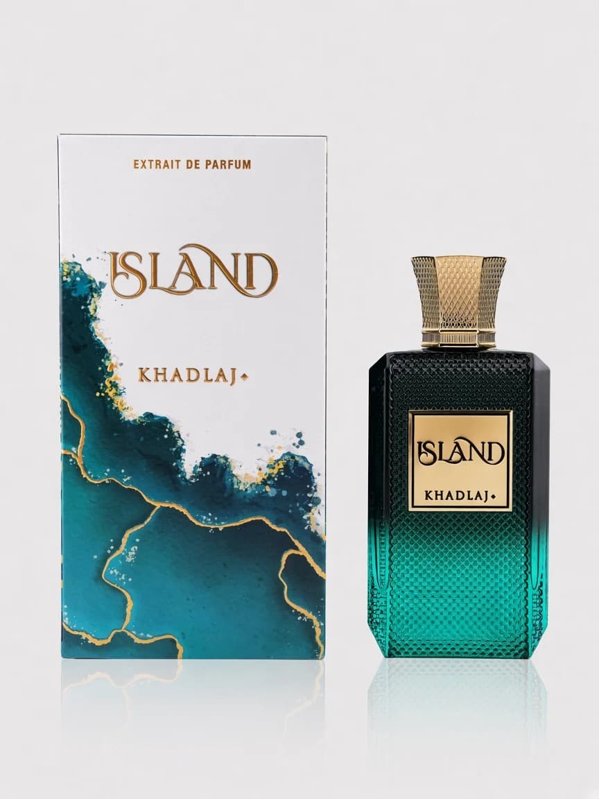 Khadlaj Island bottle with official retail box