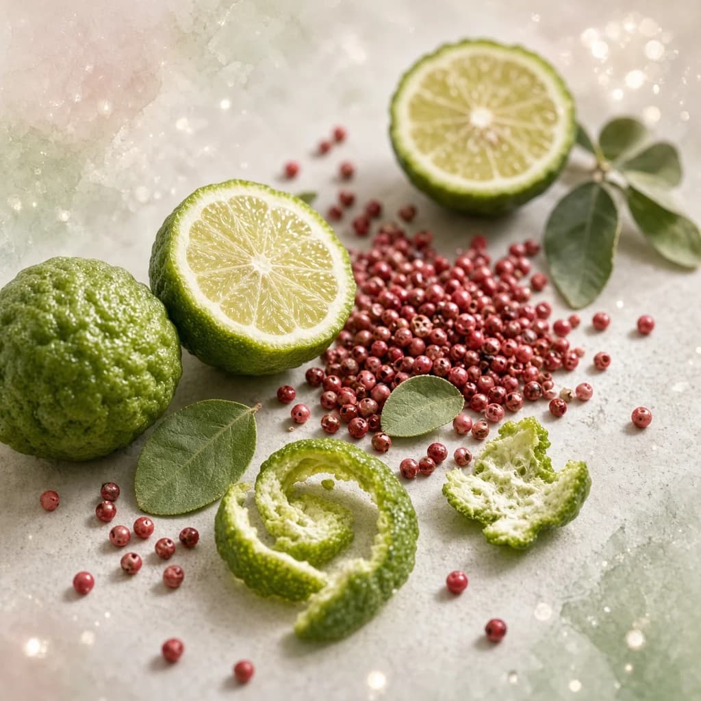 Opening notes composition — bergamot and pink peppercorn