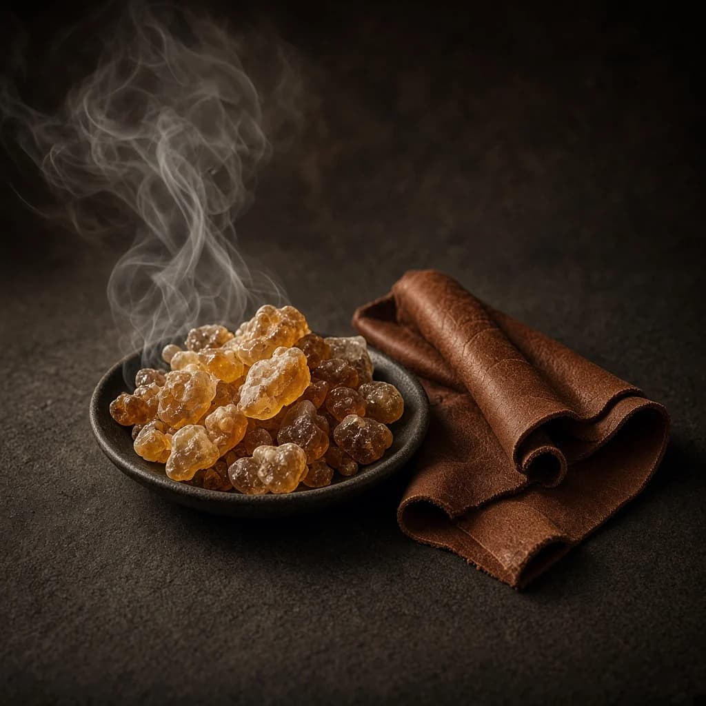 Opening notes composition — incense and leather