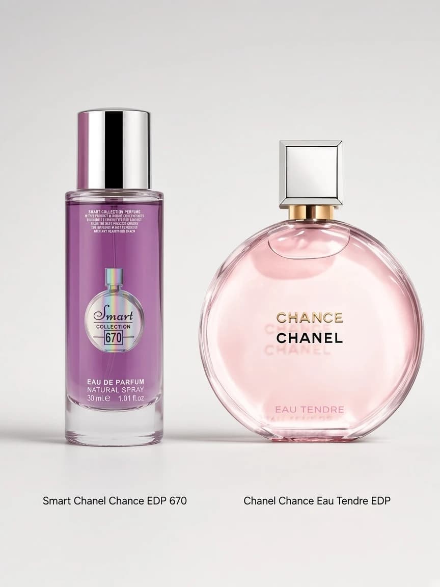 Dupe comparison: Smart 670 beside Chanel Chance Eau Tendre EDP