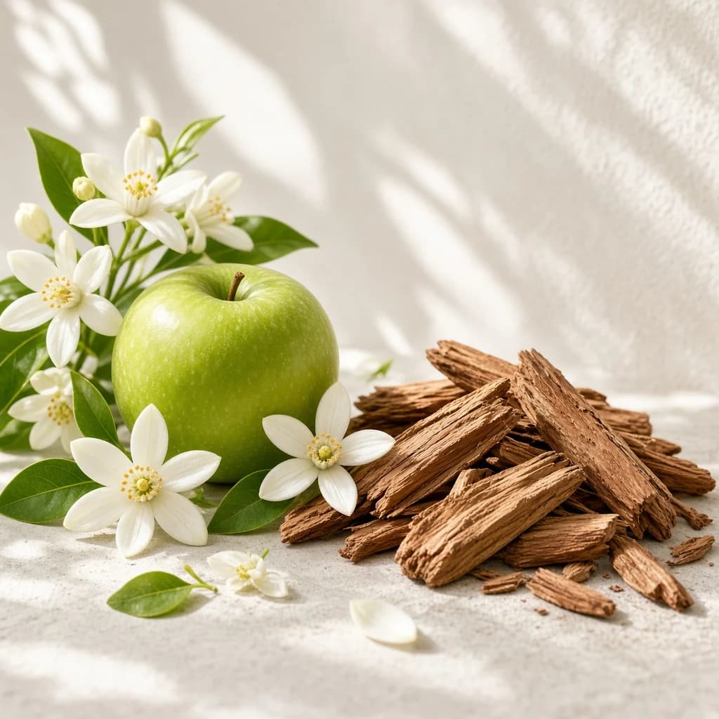 Heart notes — orange blossom, apple, cedarwood