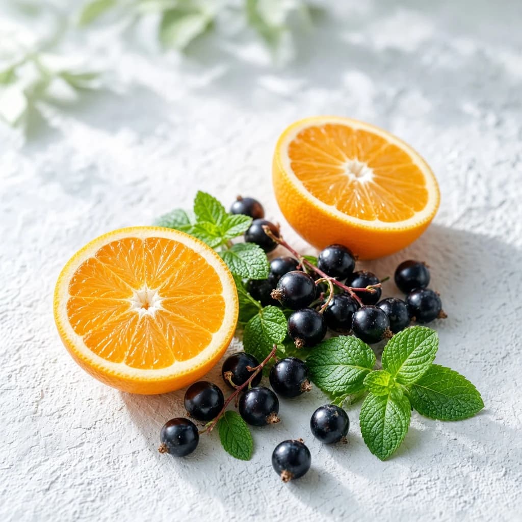 Opening notes — orange, blackcurrant, mint