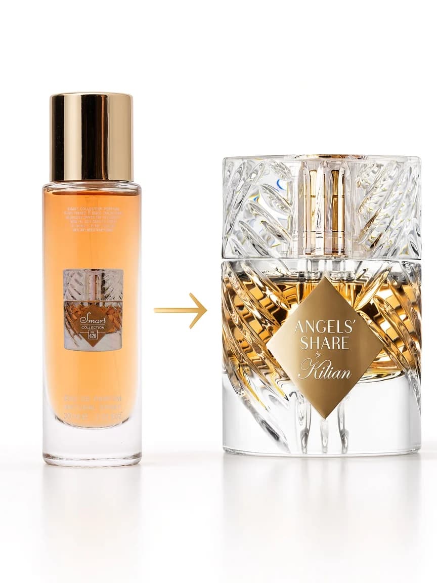 Dupe comparison — Smart Angel Share 628 beside By Kilian Angels' Share