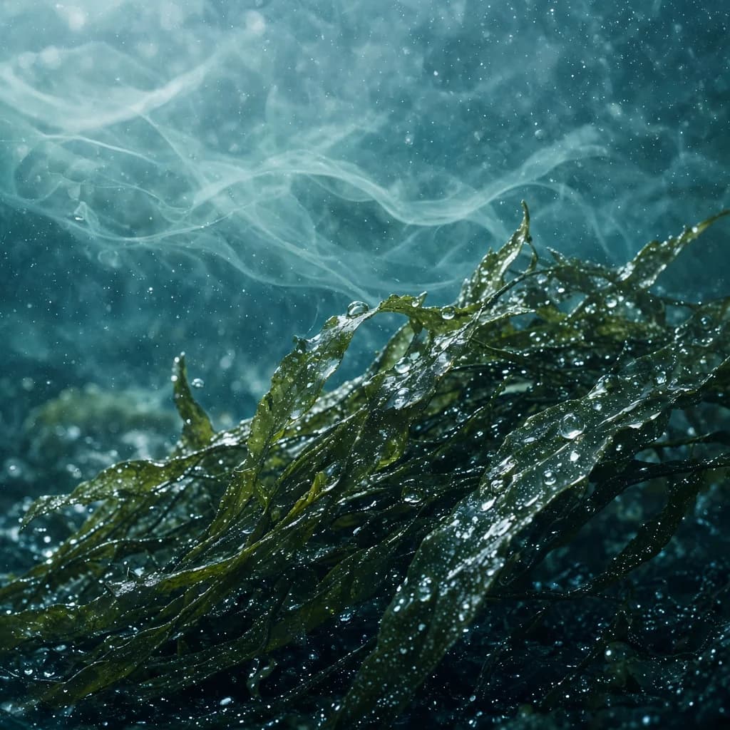 Heart notes composition — seaweed, calone, hedione vibe