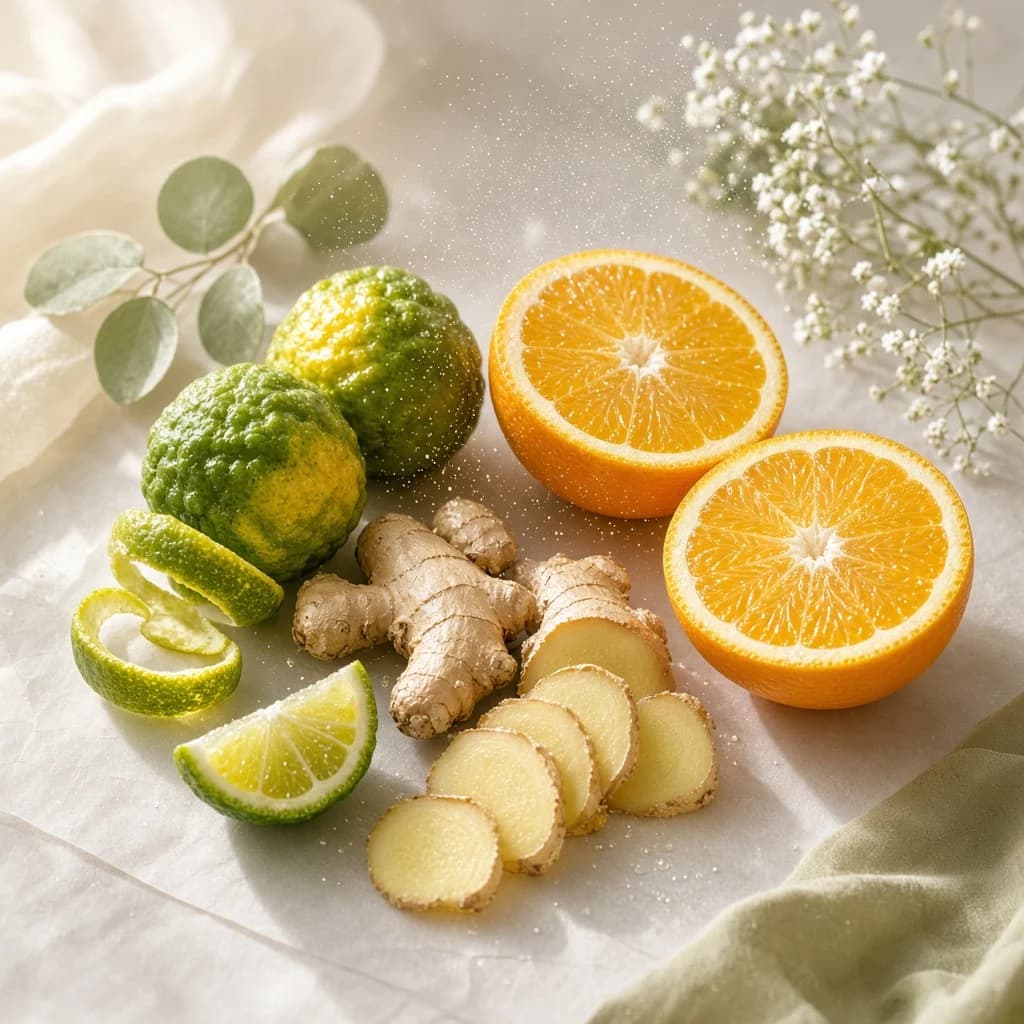 Opening notes composition — bergamot, orange, ginger