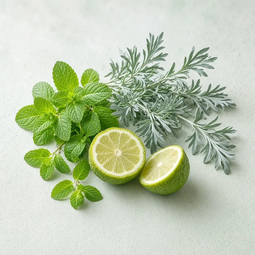 Opening notes composition — mint, bergamot, artemisia